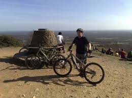 Mountain biking top of Holmbury Hill